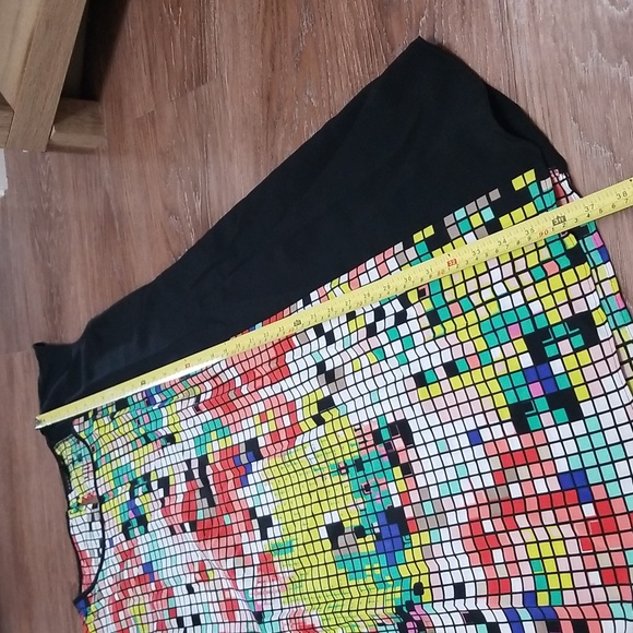 (S) attention Tertris Style Colorful Pixelated T-Shirt Dress Eclectic Casual - Picture 5 of 5